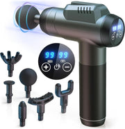 Massage Gun Deep Tissue Percussion 99 Speeds LCD Touch 6 Heads Portable