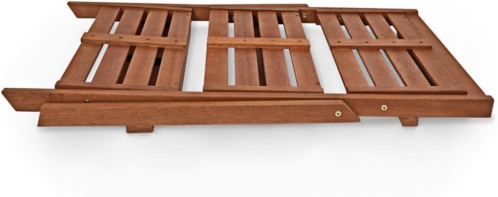 3-Tier Folding Wooden Plant Stand Indoor Outdoor Acacia Ladder Shelf Rack