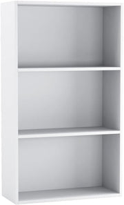 3 Tier Wooden Bookcase Compact Storage Display Shelf Modern Cabinet White