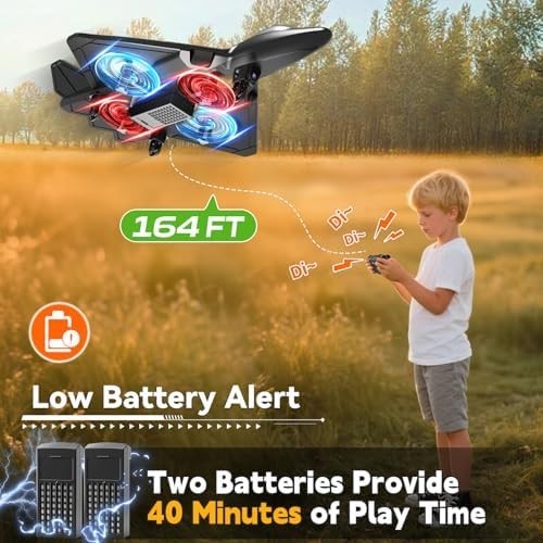 4DRC V31 RC Plane with Camera 360 Flip 3 Speed LED Light 2 Battery Foam Jet