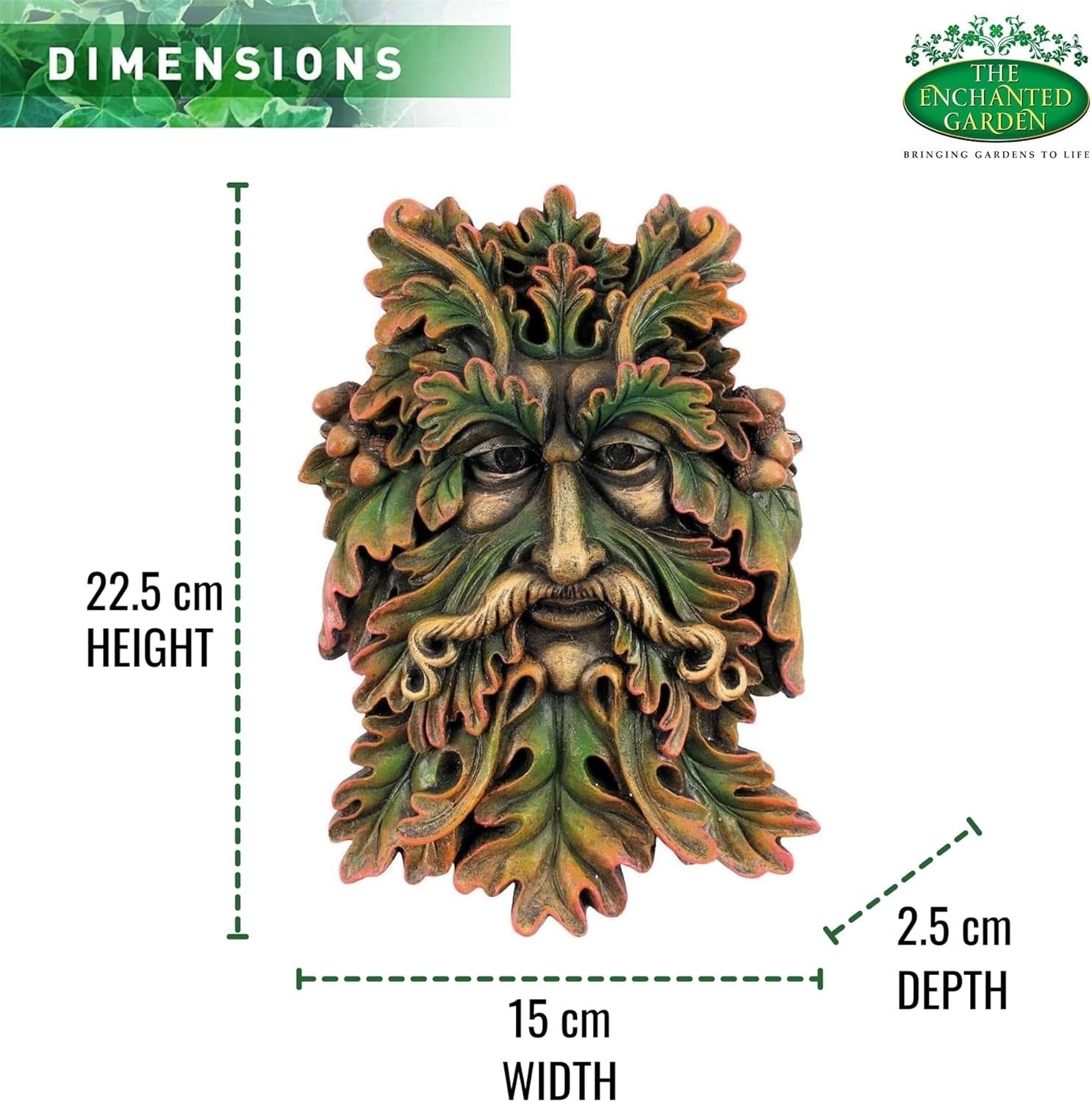 Celtic Green Man Wall Plaque | Resin Tree Spirit Sculpture for Garden & Home