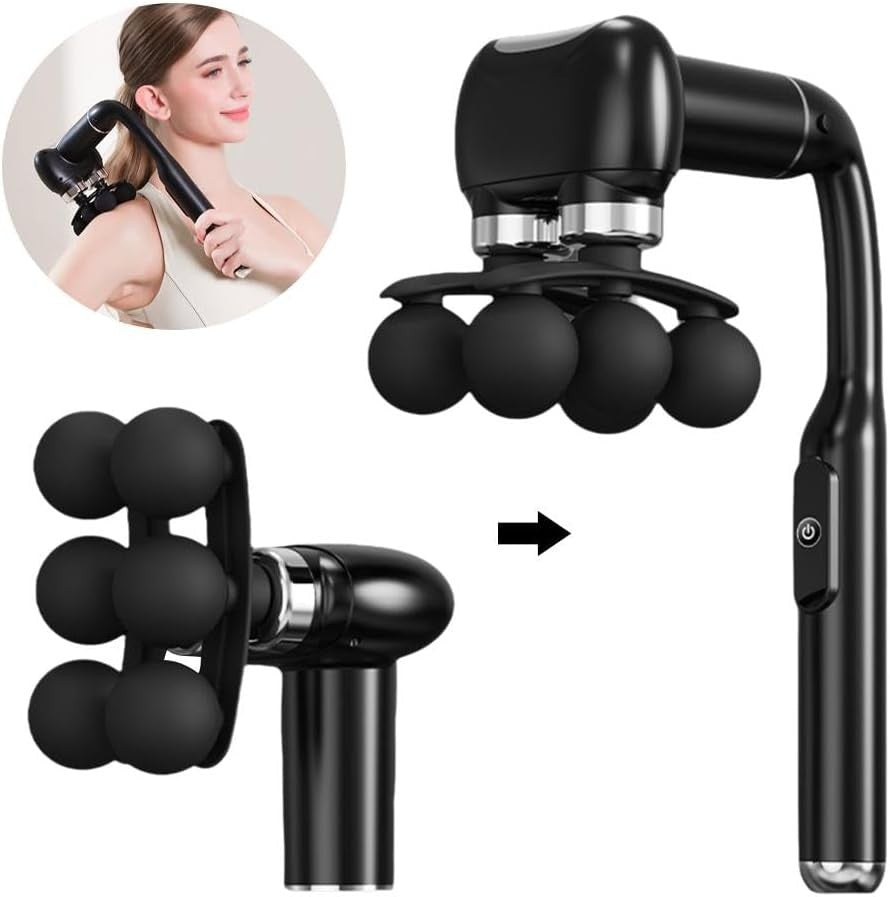 6 Head Massage Gun Long Handle Deep Tissue Back Shoulder Muscle Pain Relief