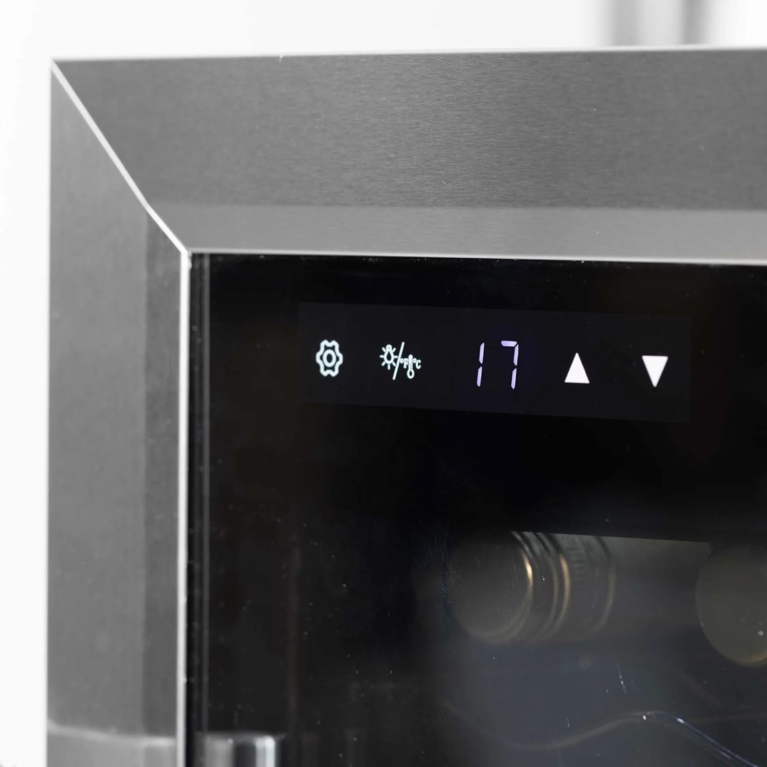 12 Bottle Wine Cooler Slim Fridge Touch Control LED Glass Door Freestanding