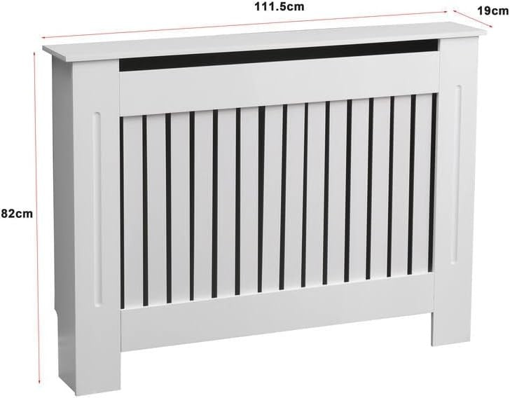 Large Grey Radiator Cover | Modern MDF Cabinet with Vertical Slats