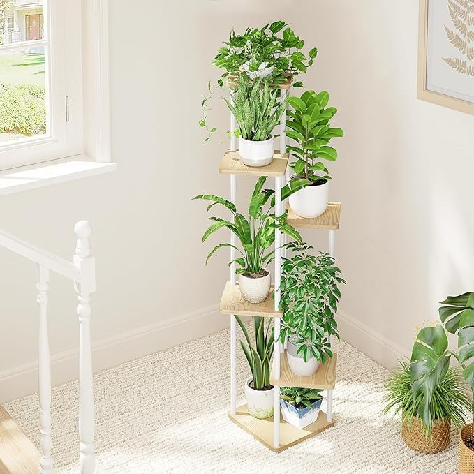 6 Tier Tall Metal Plant Stand Indoor Outdoor Flower Shelf for Living Room Patio