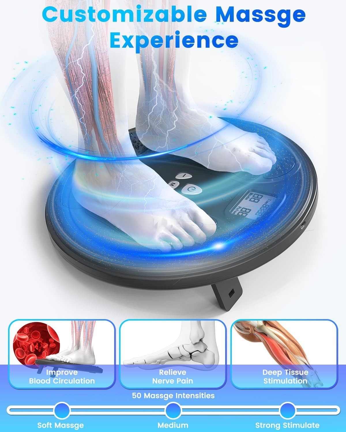 EMS Foot Massager for Neuropathy, Pain Relief, Circulation & Swollen Feet