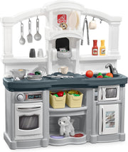 Kids Play Kitchen w/ Accessories Modern Gray Pretend Toy Set