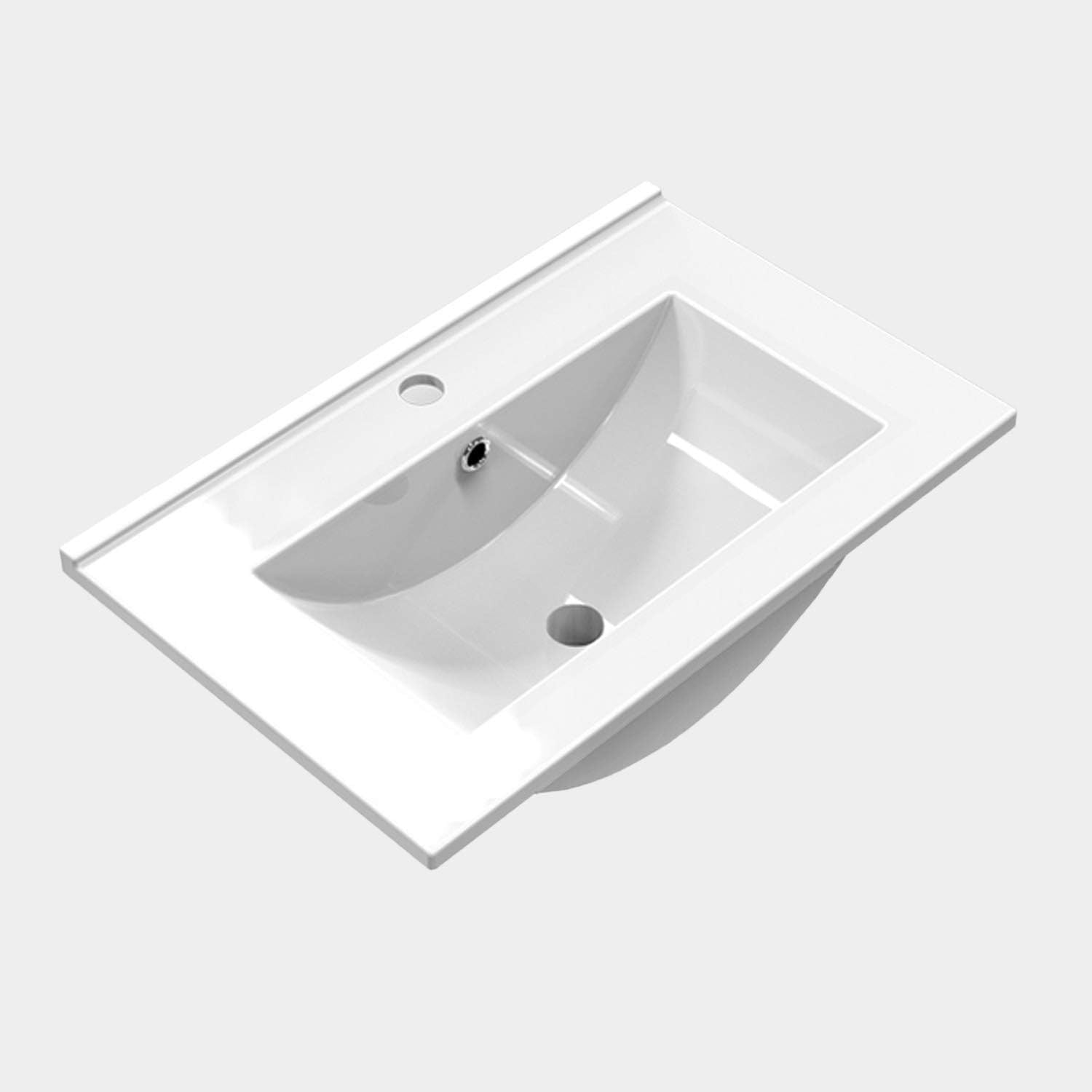 600mm Matt White Floor Standing Vanity Unit with Basin 2 Door Sink Cabinet