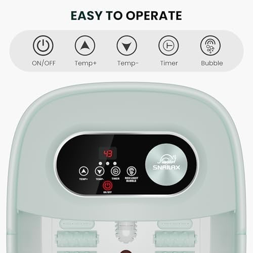 Shiatsu Foot Spa Massager with Heat, Deep Kneading, Bubbles & Rollers