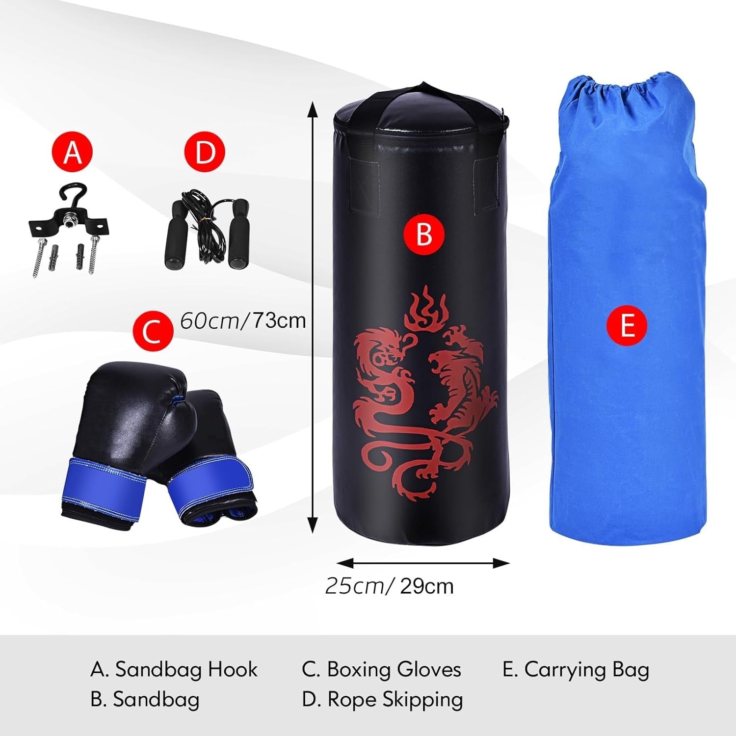 Kids Heavy Filled Boxing Punch Bag Set Gloves Wall Bracket Training