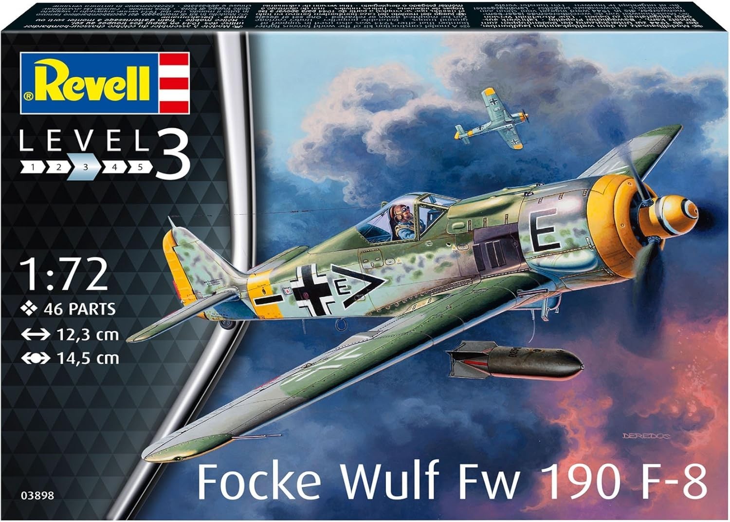 Fw190 F-8 1:72 WWII German Fighter Model Kit – Rotating Prop, Retracts