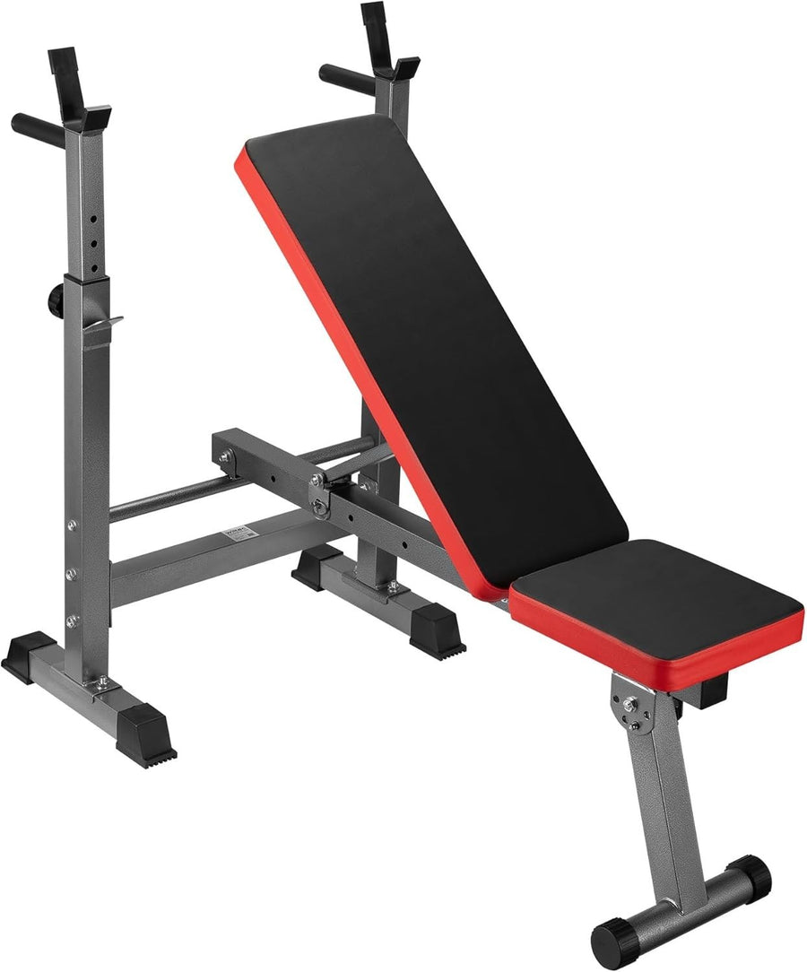 Foldable Adjustable Weight Bench With Barbell Rack 230kg Home Gym