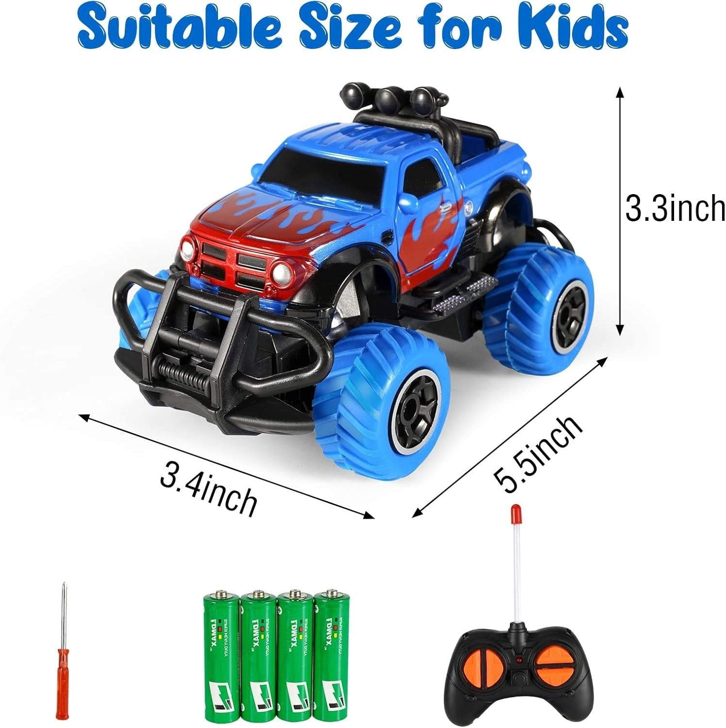Remote Control Car for Kids 3-8 | Off-Road RC Monster Truck Toy