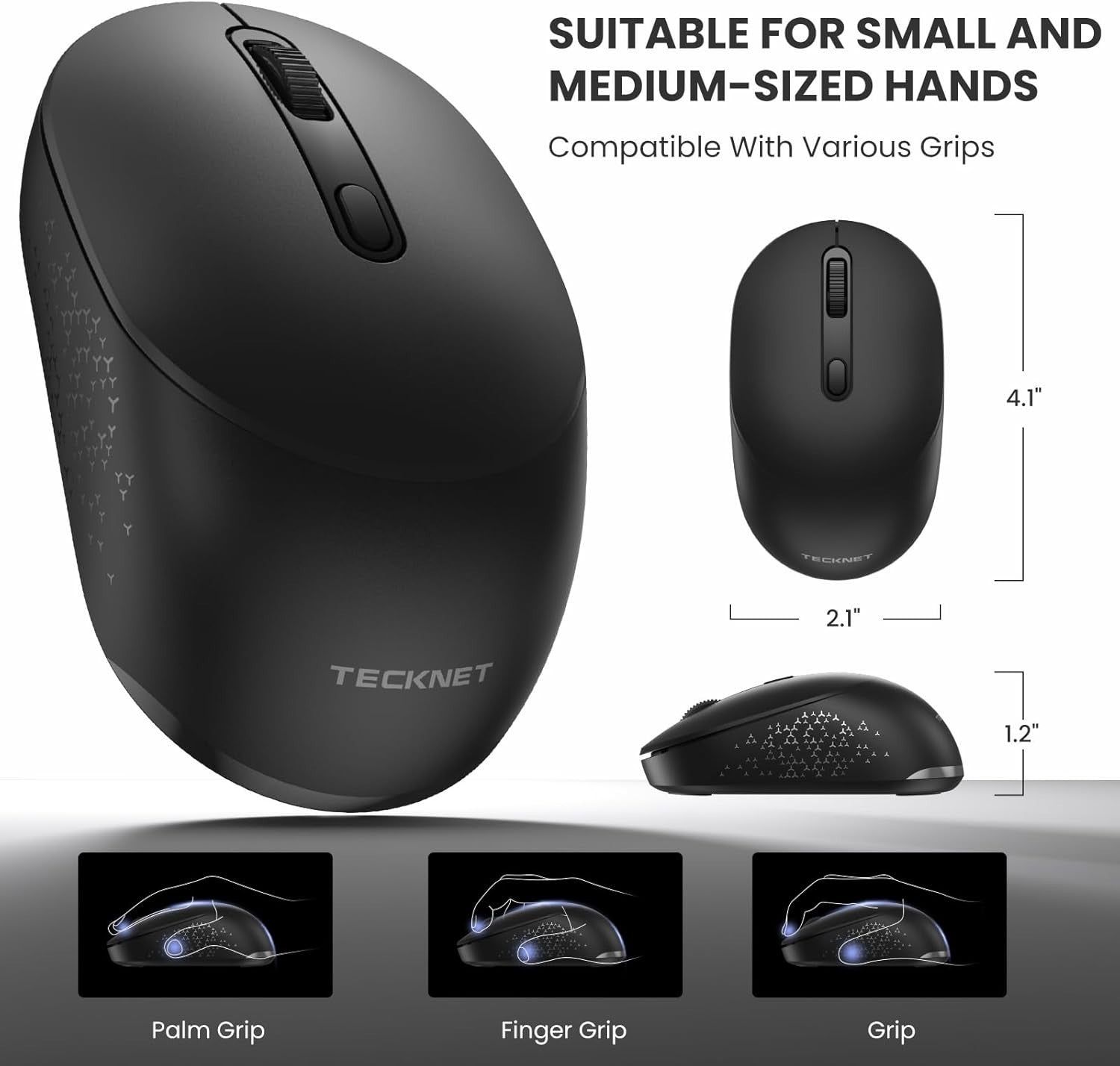 Dual Mode Bluetooth Mouse 1600 DPI Silent Ergonomic Wireless Laptop PC