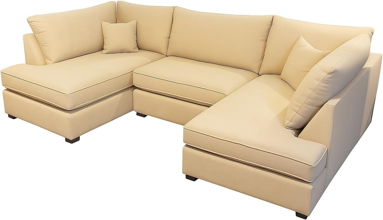 4PC U Shape Sofa with Footstool – Plush Sectional – 5/6 Seater Modular