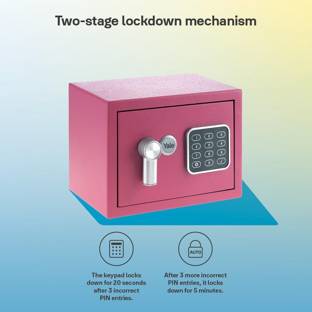 Mini Digital Safe Box Pink Electronic Keypad Cash Jewellery Lock