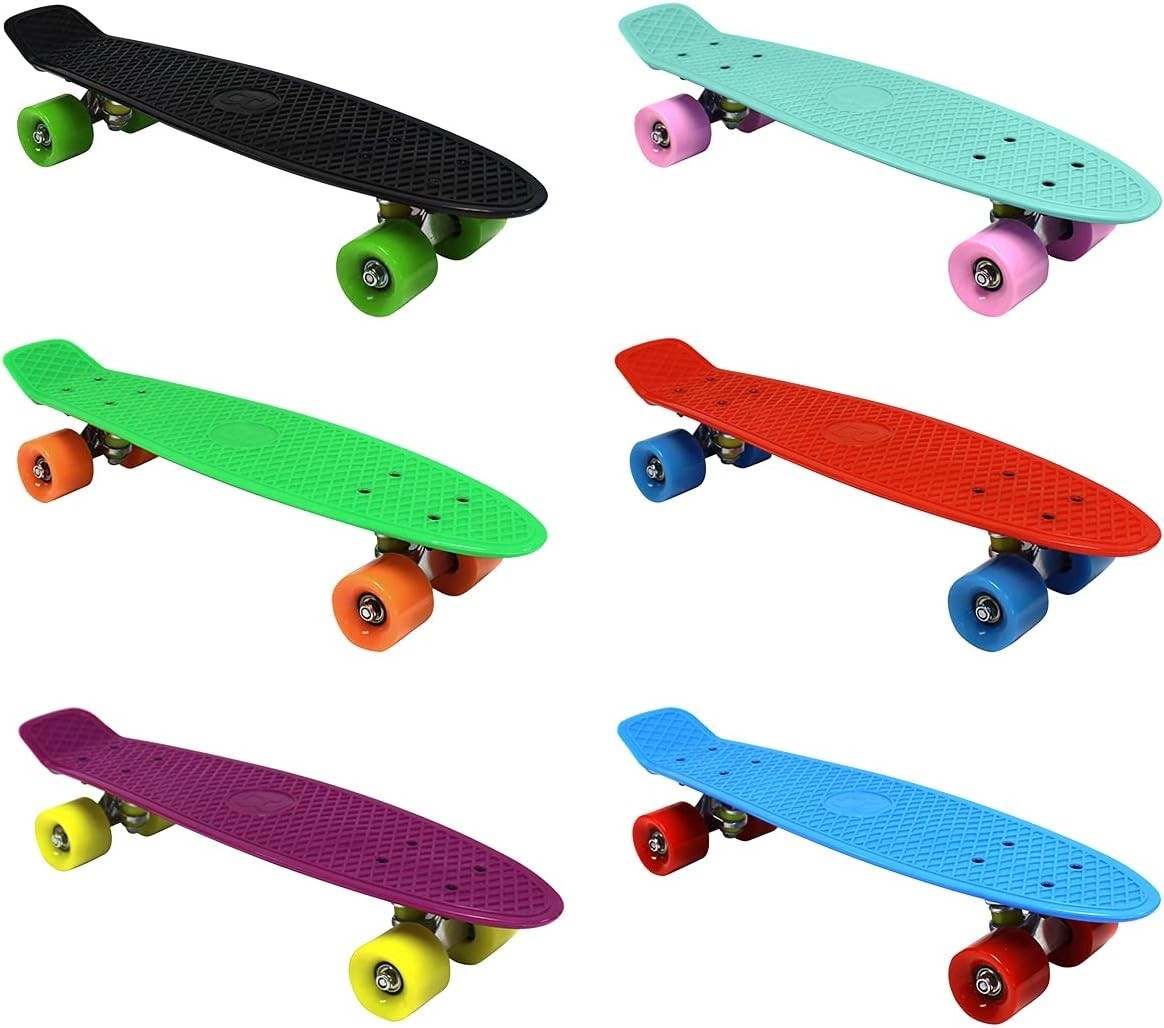 22 Inch Retro Cruiser Skateboard Penny Style Mini Board Kids Teens Adults Black