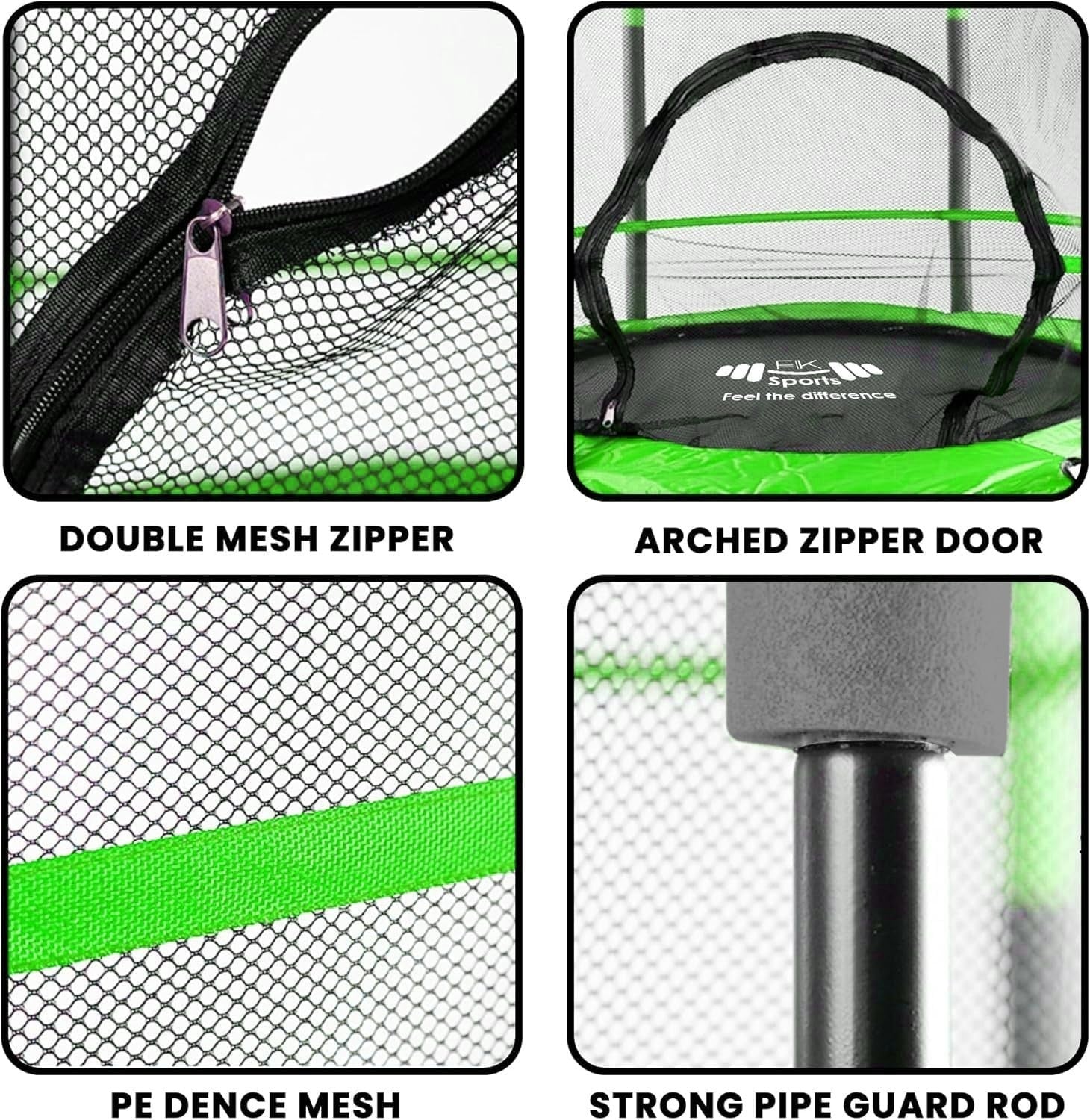 55” Kids Rebounder Trampoline w Safety Net Indoor Outdoor Ages 1–11