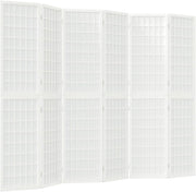 6 Panel White Shoji Room Divider 240x170cm Folding Wooden Privacy Screen Japanes
