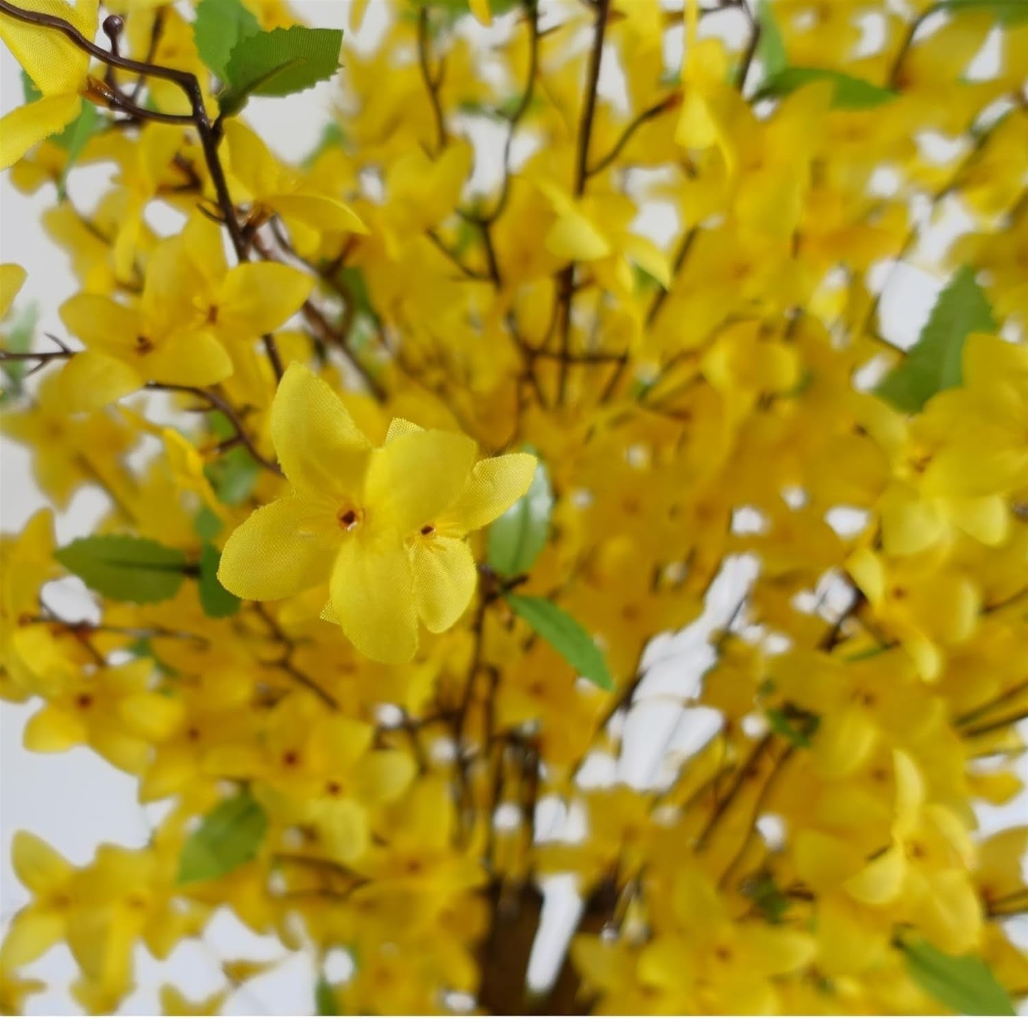 Yellow Artificial Flower Tree 60cm Realistic Silk Blossom Plant Home Decoration
