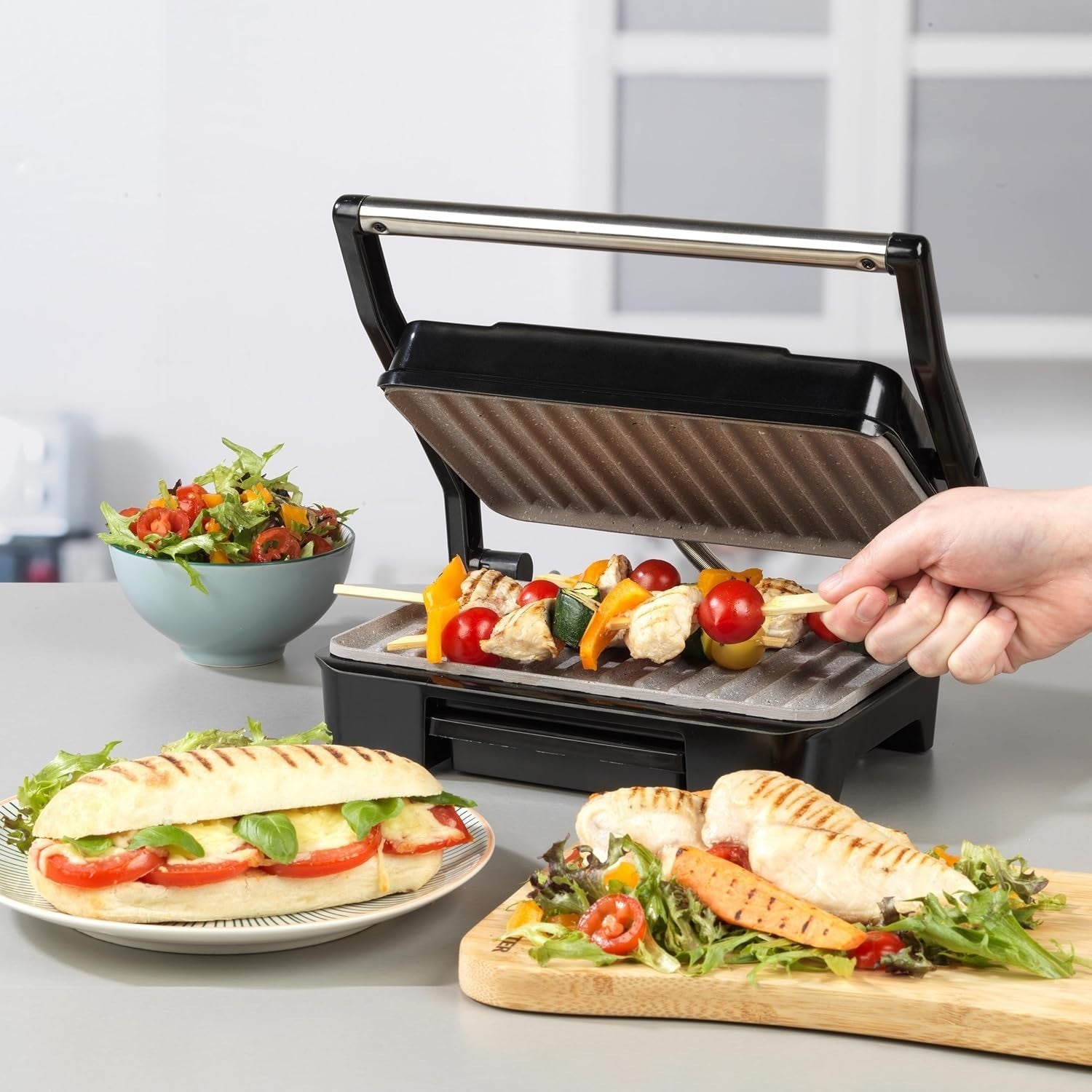 Multi-Purpose Panini Press Grill Non-Stick Marble Health Toastie Maker