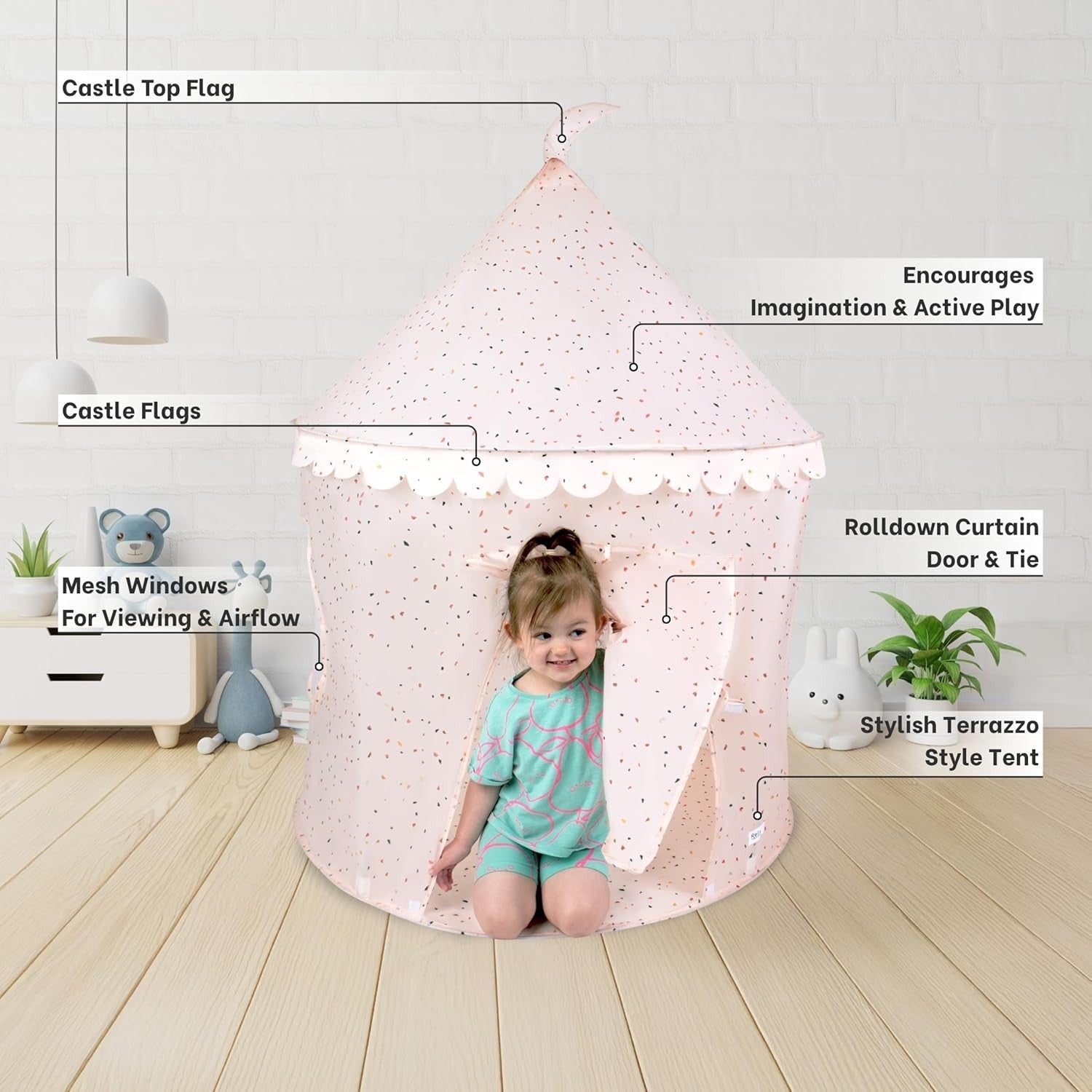 Kids Pop Up Play Tent Tunnel Set Indoor Outdoor Play Den Toddler