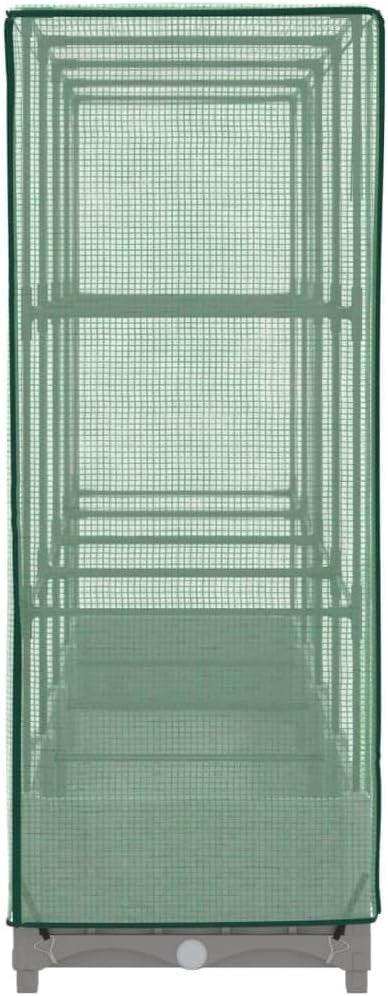 Extra Large Light Grey Rattan Look Raised Garden Bed with Greenhouse Cover