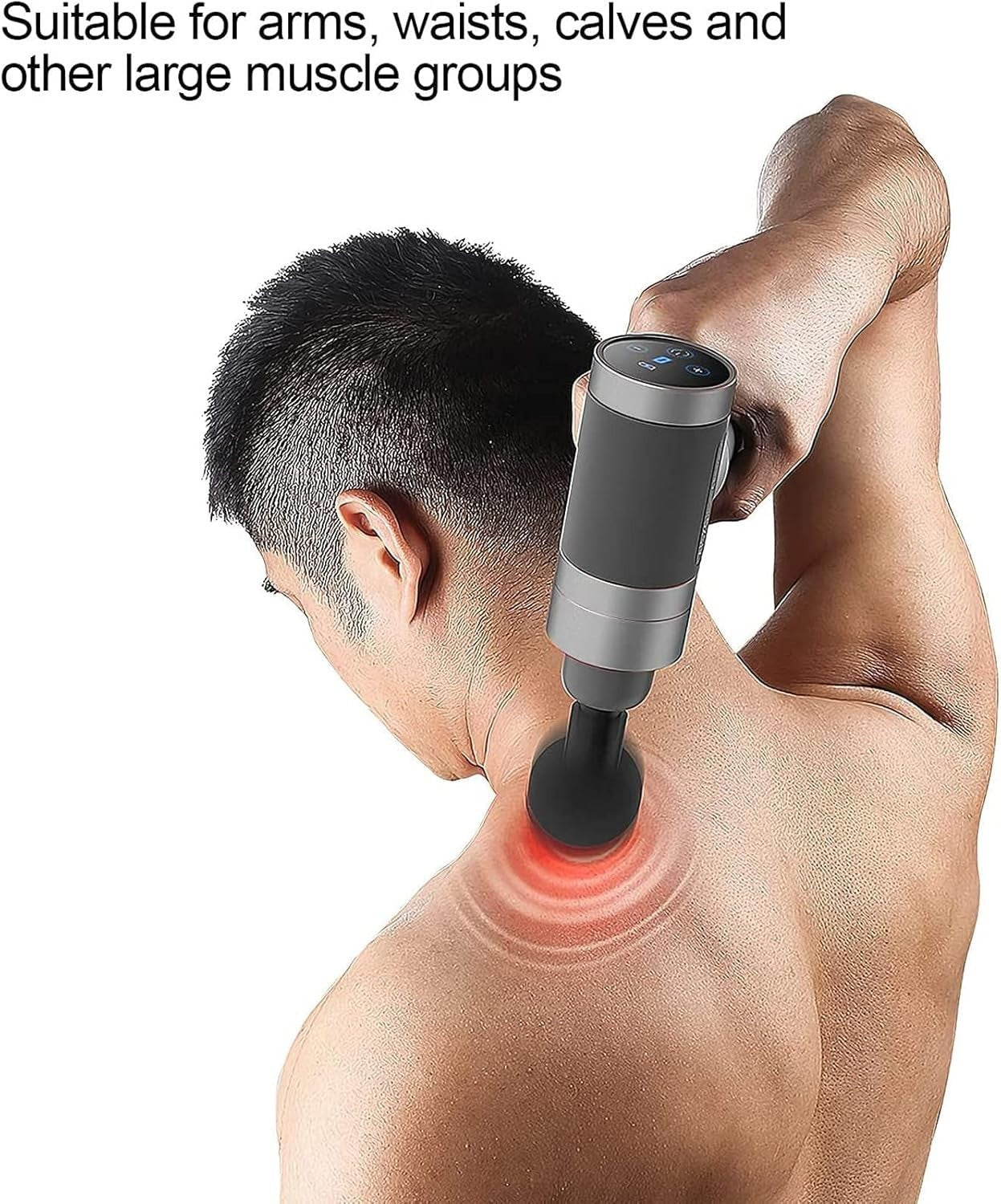 Deep Tissue Massage Gun Aluminium Body 5 Speeds 4 Heads Muscle Recovery