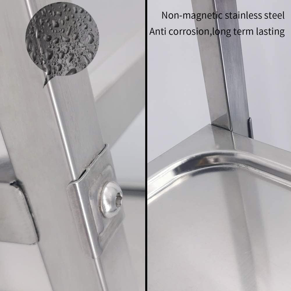 3 Tier Stainless Steel Serving Trolley 72cm Catering Cart