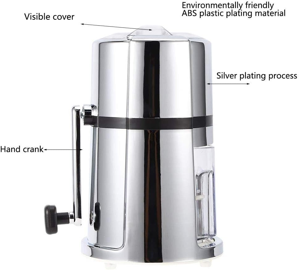 Manual Ice Crusher Portable Stainless Steel Blade Drink Ice Shaver