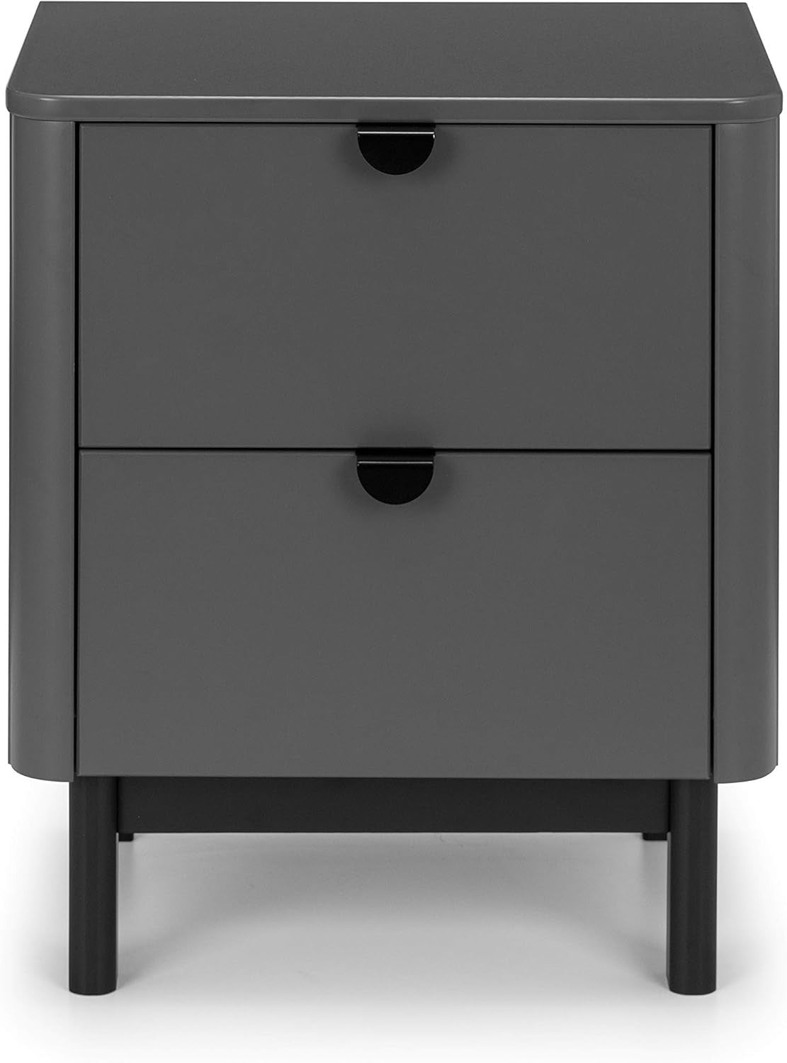 Modern Grey 2 Drawer Bedside Table – Sleek Wooden Nightstand Storage Unit