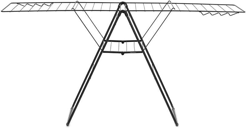 25m Clothes Airer Folding Indoor Drying Rack Stainless Steel Matt Black