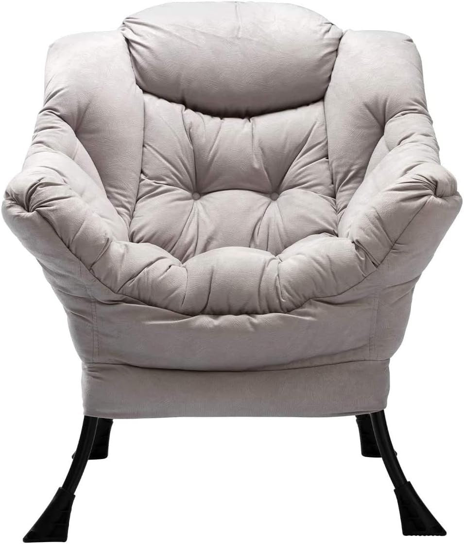 Grey Velvet Armchair Lounge Chair Reading Chair Living Room Sofa Accent