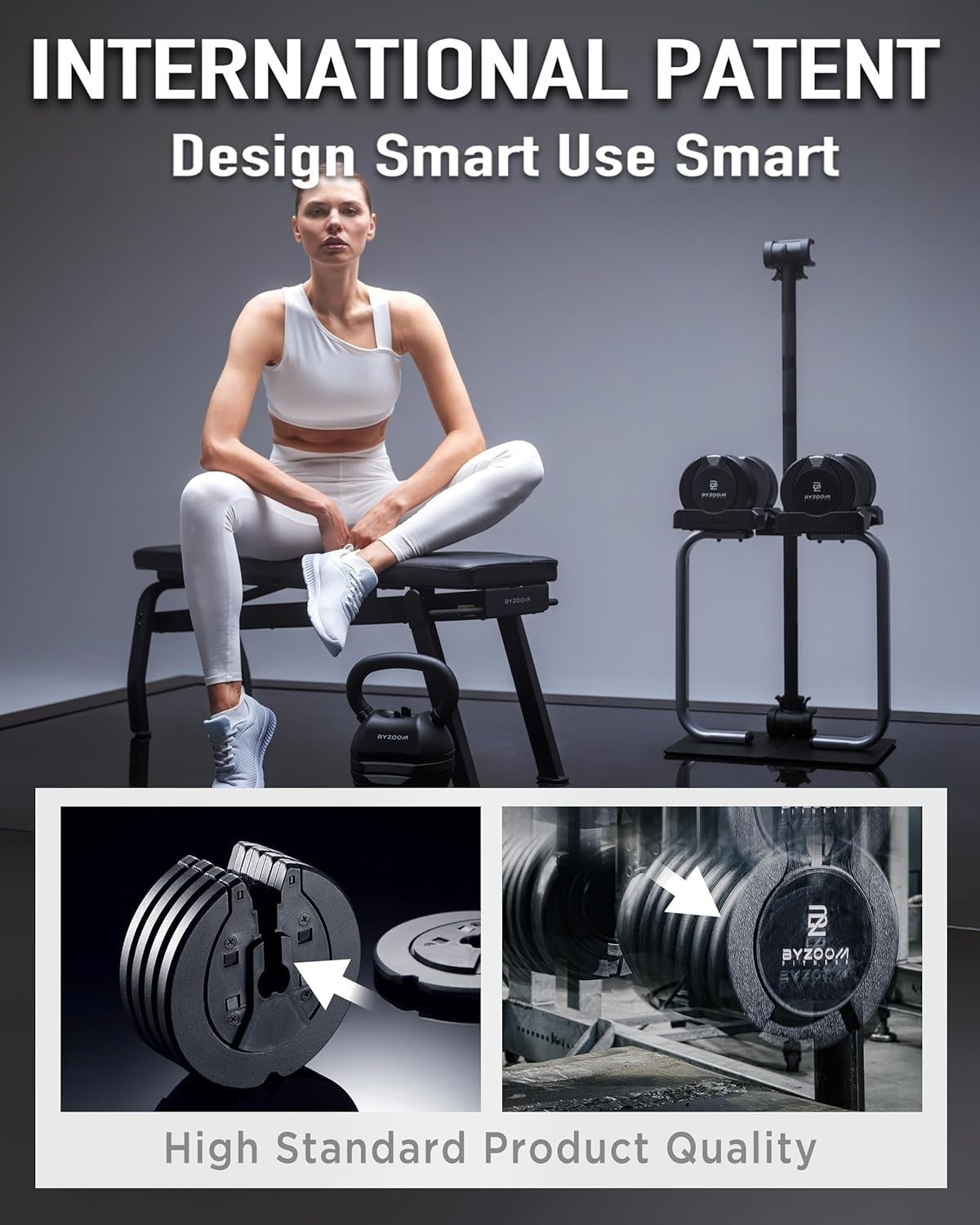 Single Adjustable Dumbbell 25lb 5-in-1 Quick Select Smart Home Gym Weight