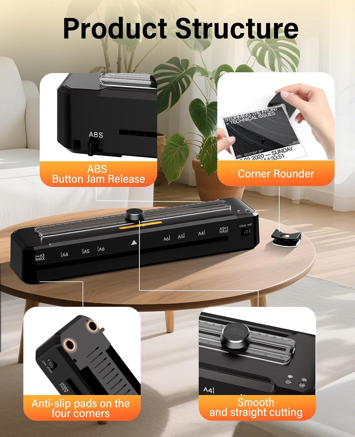 A3 Laminator Hot Cold 90s Warm Up Anti Jam Built-In Cutter Kit