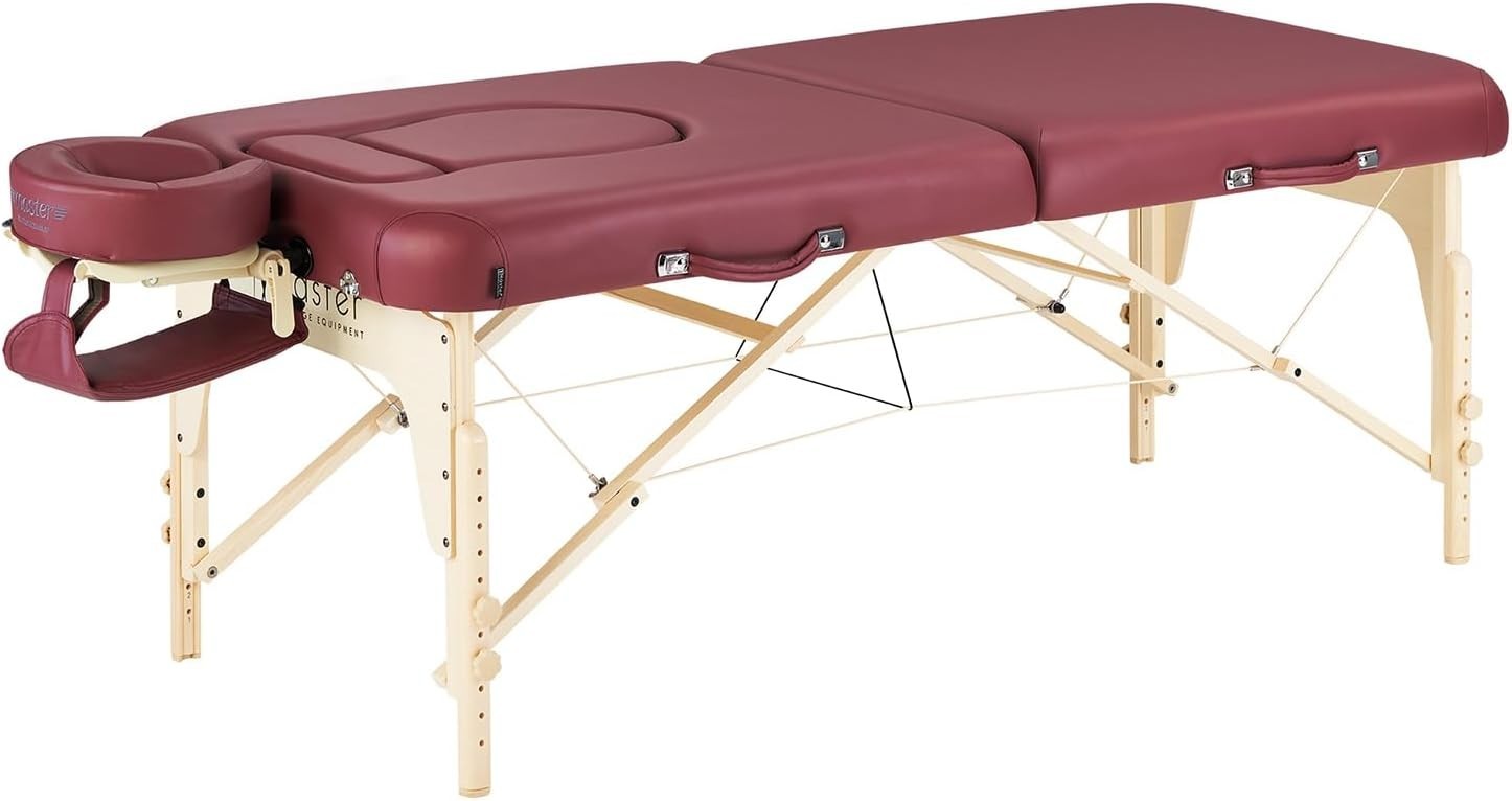 76cm Pregnancy Massage Table Portable Spa Bed with Belly Support Burgundy
