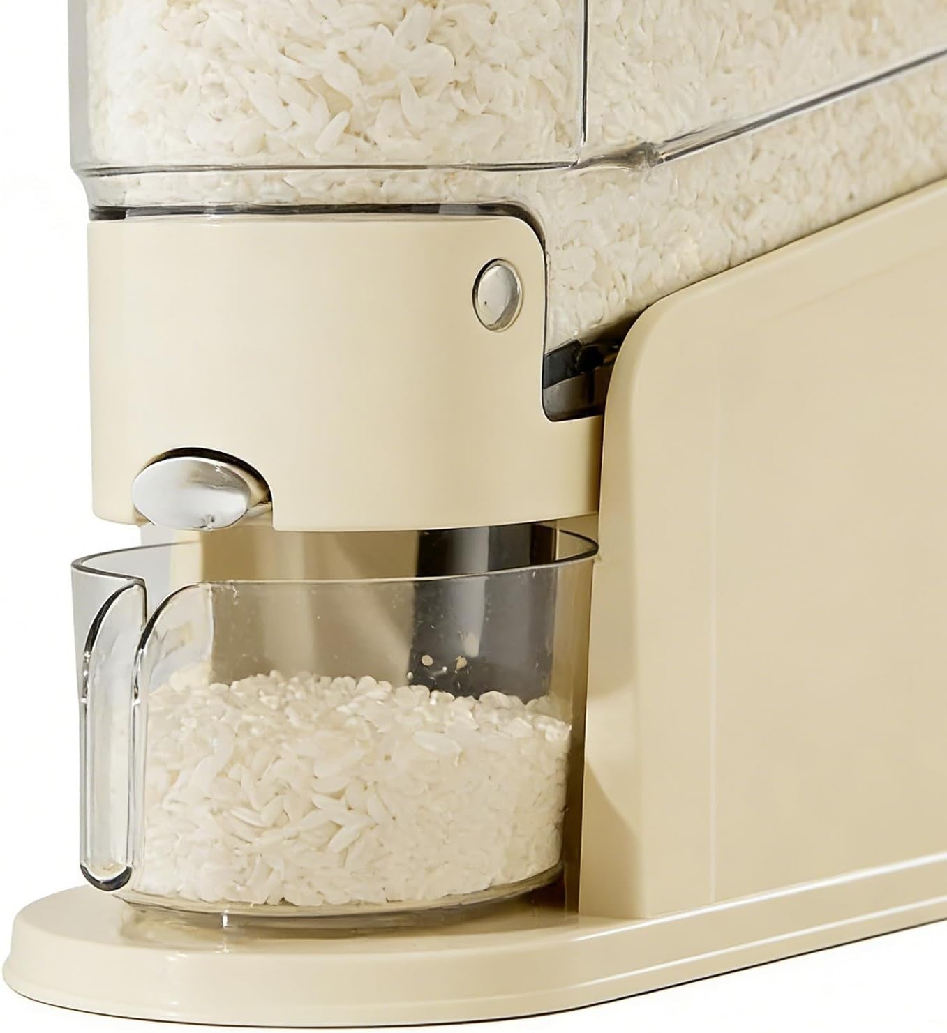10KG Airtight Rice Holder Press Dispenser Clear Storage Bucket Cup