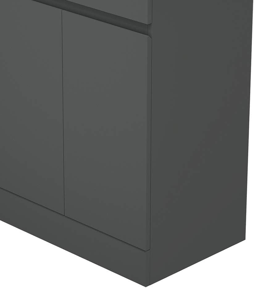 500mm Matt Grey Floor Standing Vanity Unit with Basin 2 Door Sink Cabinet
