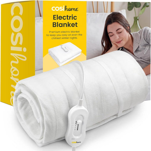 King Size Electric Heated Underblanket Soft Fleece 3 Heat Settings Washable