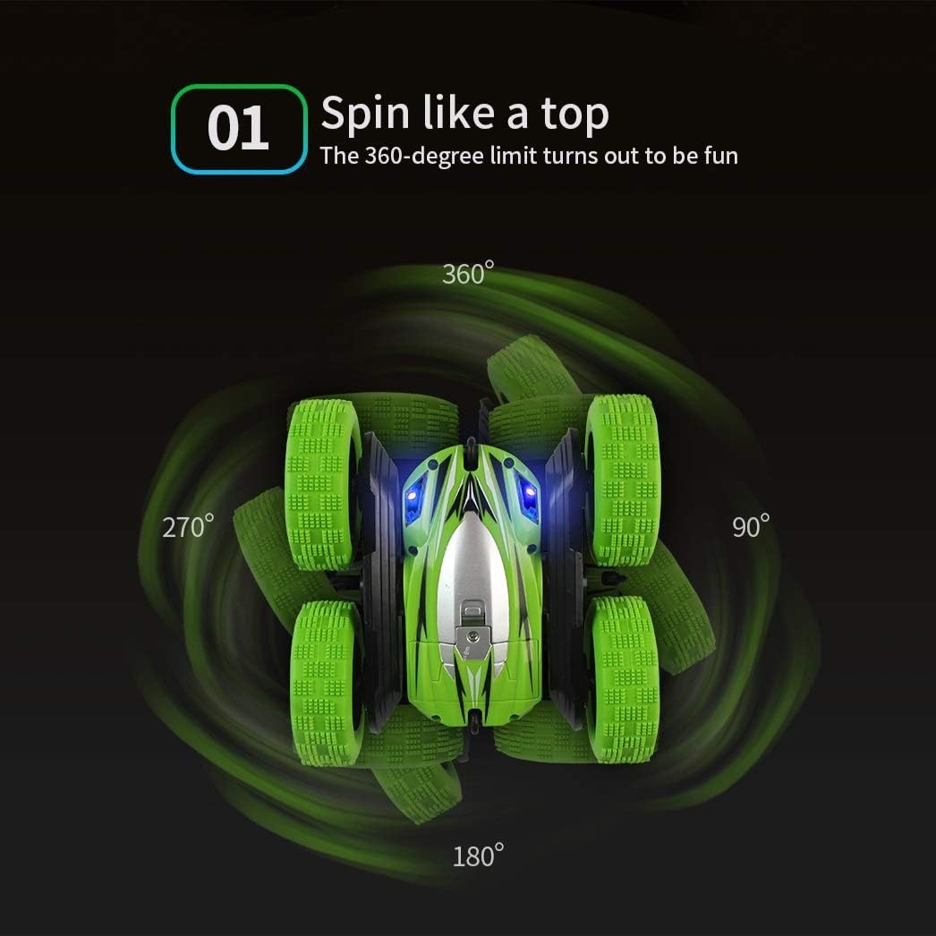 4WD RC Stunt Car for Kids 4-9, 360° Flips & LED Lights, High-Speed