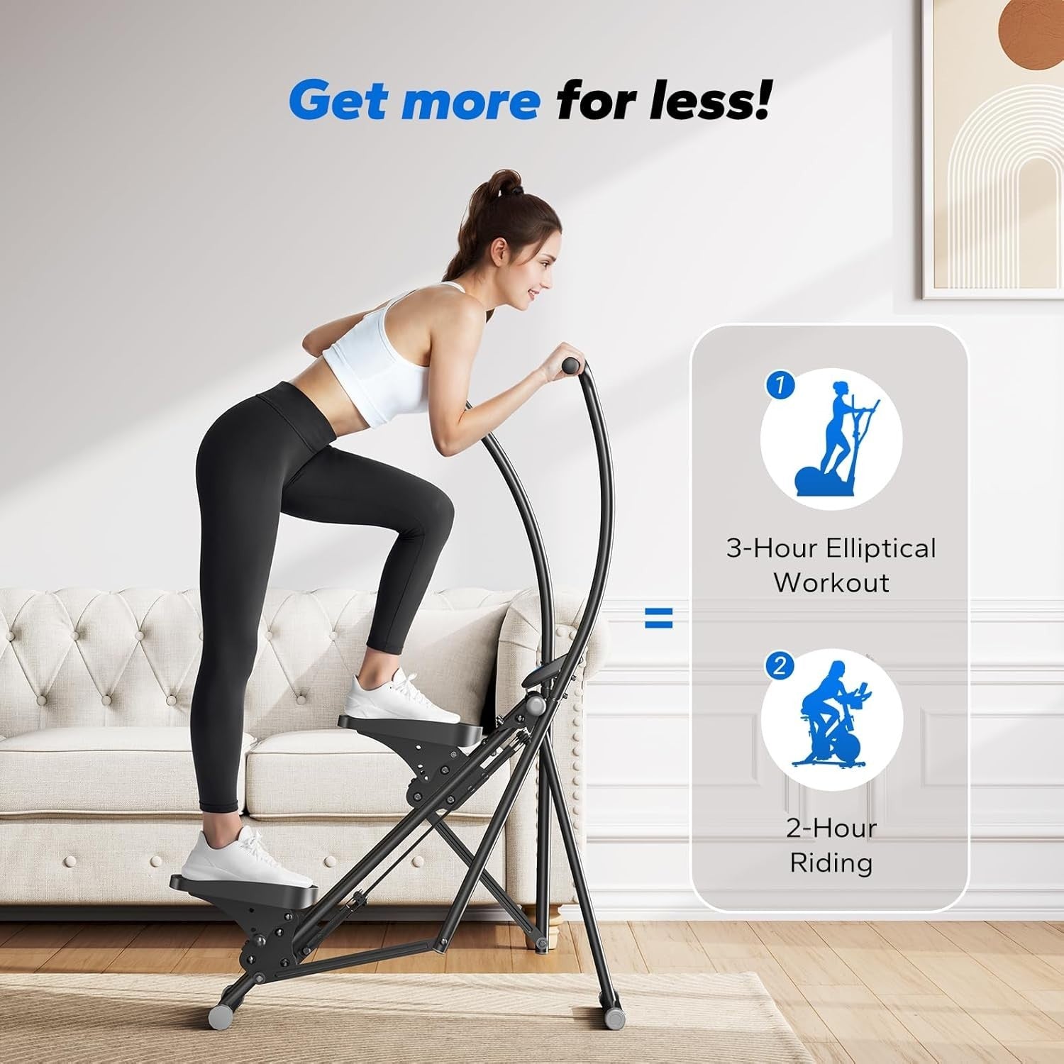 Foldable Stair Climber w/ Synchronized Motion, LCD Tracker & Adjustable Pedals