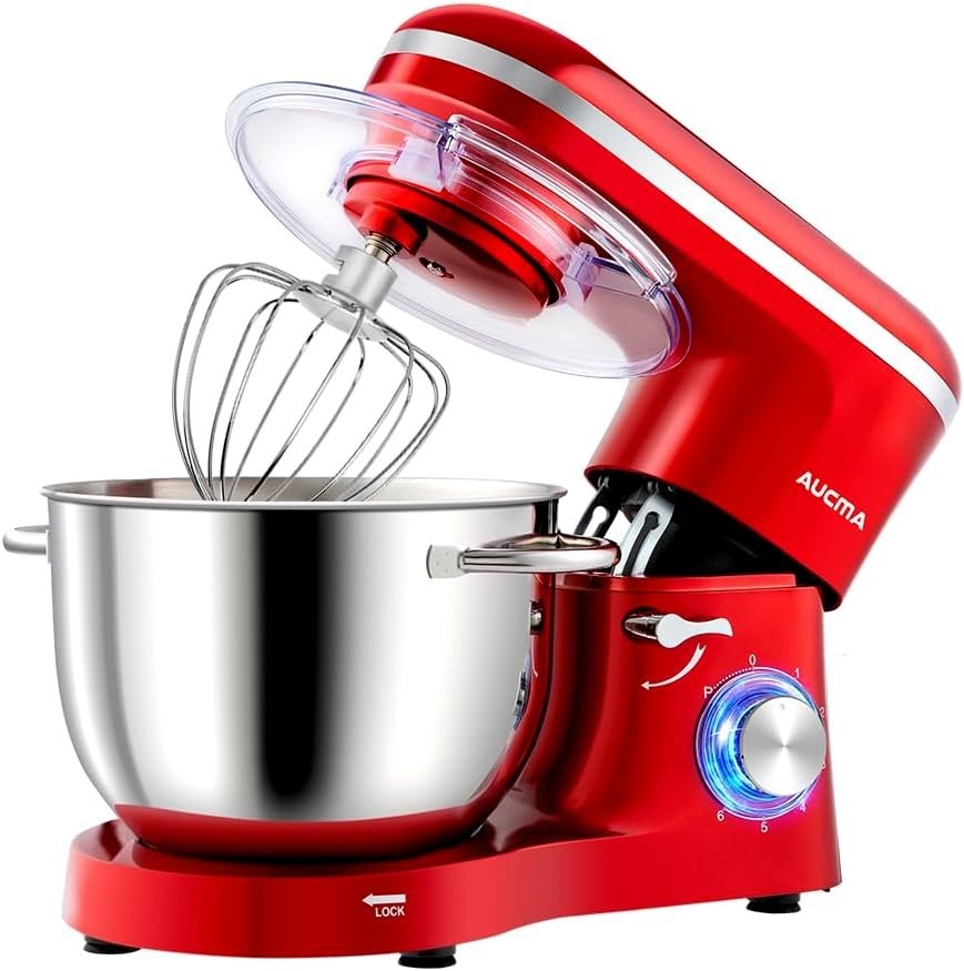7.5L Large Capacity Stand Mixer 1400W 6 Speeds Stainless Steel Bowl & Hook
