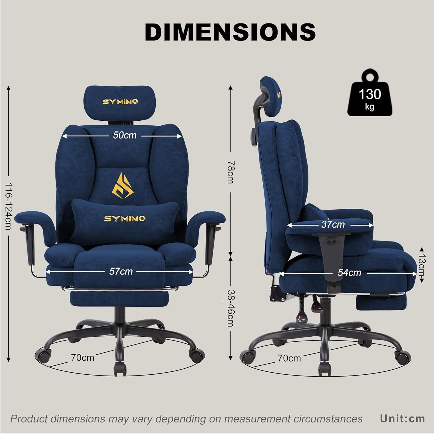 Ergonomic Gaming Chair w/ Footrest Pocket Spring PU Leather Blue