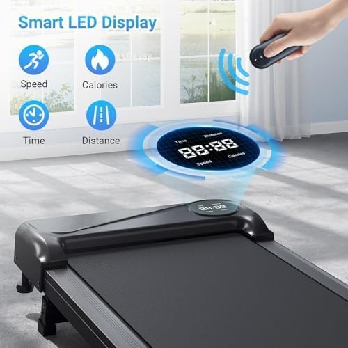 Under Desk Walking Treadmill w/ Incline, LED Display & Remote Control