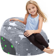 Kids Bean Bag Chair - Glow in the Dark, Soft, Comfortable, 70x70x52cm