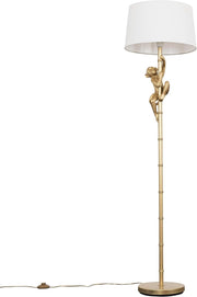 Gold Monkey Floor Lamp White Shade Luxury Statement Standing Light E27