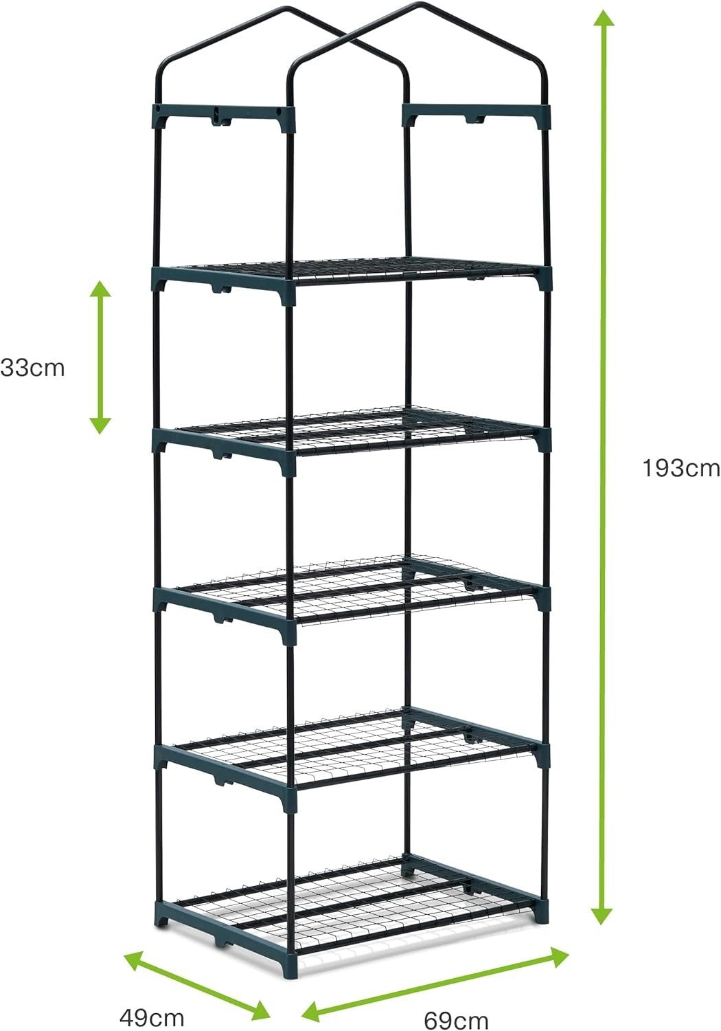 5 Tier Mini Greenhouse with Reinforced PVC Cover | Sturdy Steel Frame