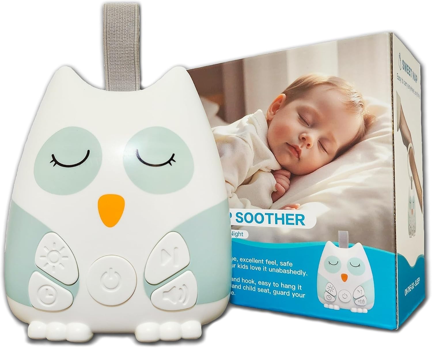 Portable Baby White Noise Machine with Cry Sensor, 20 Soothing Sounds & Night Li