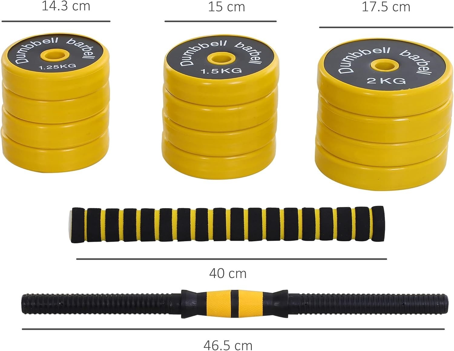 Adjustable Dumbbell Barbell Set 20kg 3-in-1 Home Gym Weight Training