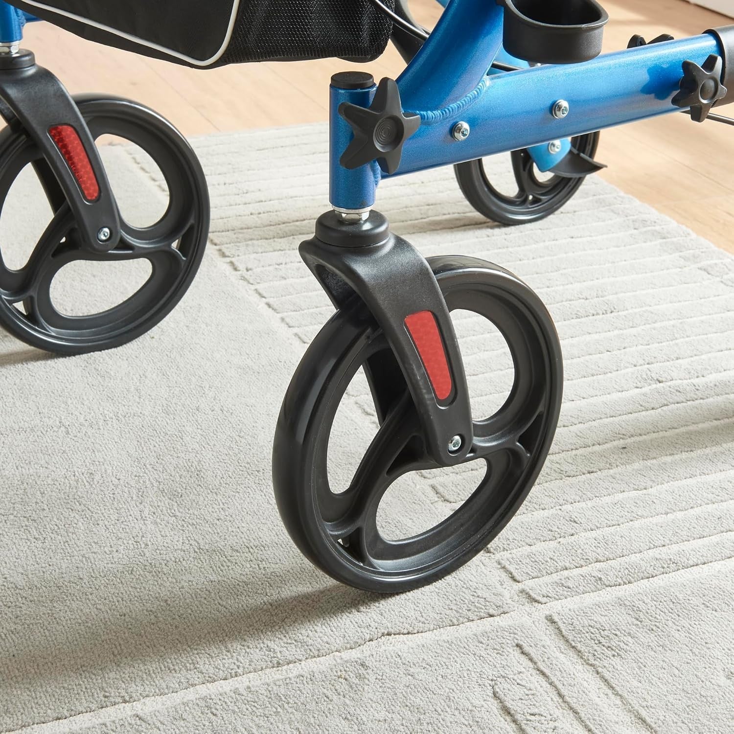 Lightweight Folding Rollator Walker with Seat Lockable 20cm Wheels
